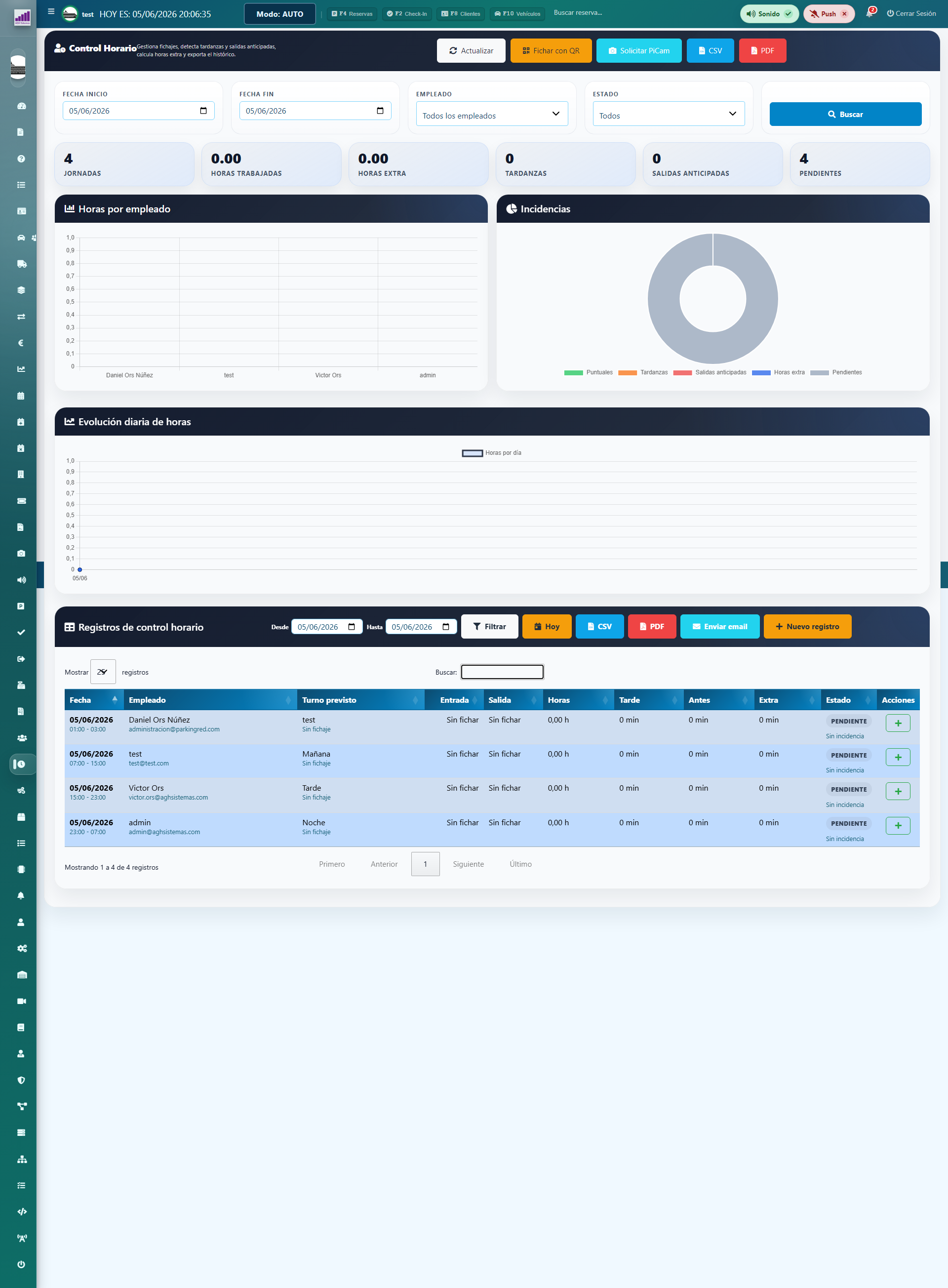 Control horario con fichaje QR